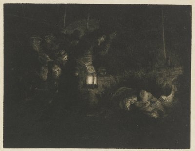 Adoracja pasterzy Adoracja pasterzy: kawałek na noc autorstwa Rembrandt van Rijn