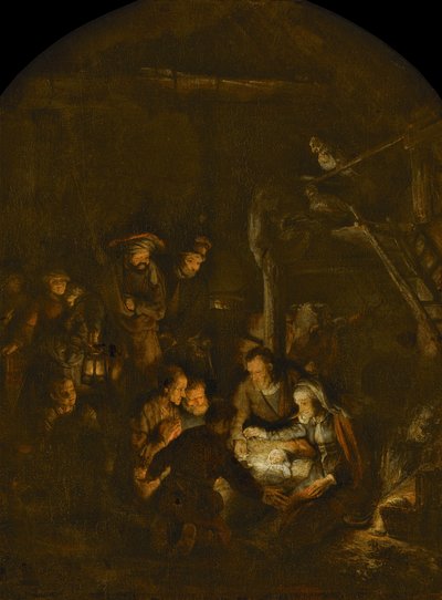 Adoracja pasterzy, 1646 autorstwa Rembrandt van Rijn