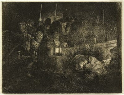 Adoracja pasterzy: kawałek na noc autorstwa Rembrandt van Rijn