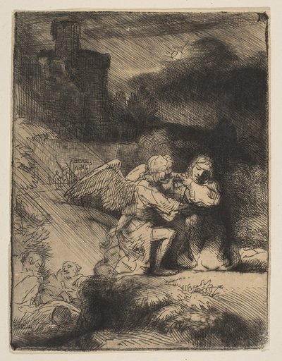 Agonia w ogrodzie, ca. 1652. autorstwa Rembrandt van Rijn