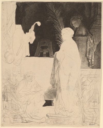 Artysta rysujący z modelu autorstwa Rembrandt van Rijn
