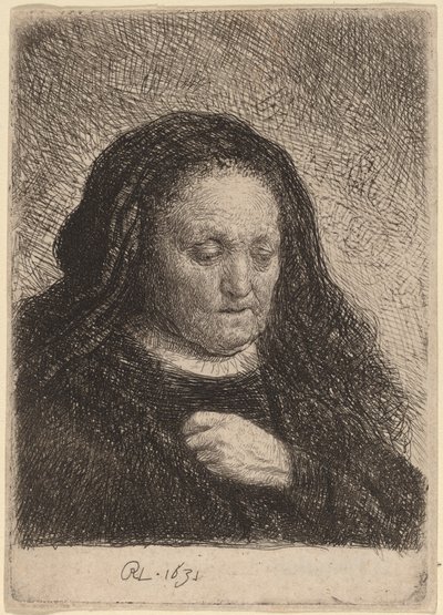 Matka Artysty z ręką na piersi autorstwa Rembrandt van Rijn