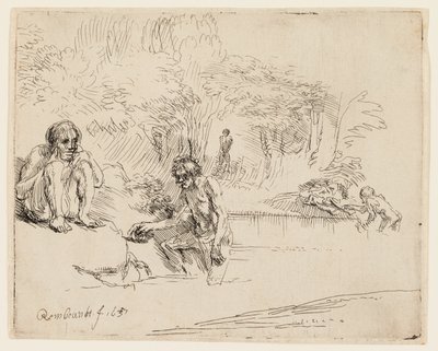 Kąpiący się autorstwa Rembrandt van Rijn