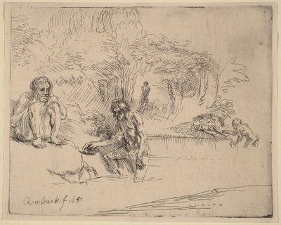„Kąpiące się” autorstwa Rembrandt van Rijn