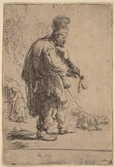 Ślepy skrzypek autorstwa Rembrandt van Rijn