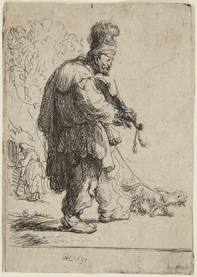Ślepy skrzypek autorstwa Rembrandt van Rijn