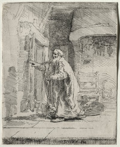 Ślepota Tobita: większa płyta autorstwa Rembrandt van Rijn