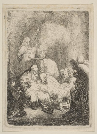 Obrzezanie: mały talerz, ca. 1630. autorstwa Rembrandt van Rijn