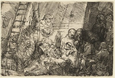 Obrzezanie w stajni autorstwa Rembrandt van Rijn
