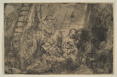 Obrzezanie w stajni, 1654. autorstwa Rembrandt van Rijn