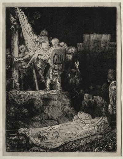 Zejście z krzyża przy pochodni autorstwa Rembrandt van Rijn
