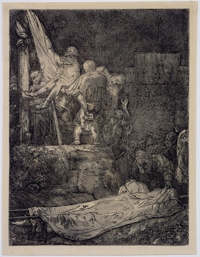 Zejście z krzyża przy pochodni autorstwa Rembrandt van Rijn