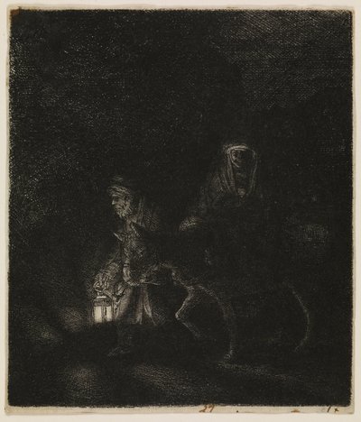 Ucieczka do Egiptu (utwór nocny) autorstwa Rembrandt van Rijn