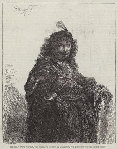 Portret Wielkiej Szabli, słynna akwaforta autorstwa Rembrandt van Rijn