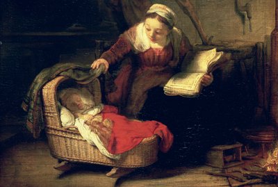 Święta Rodzina, ok. 1645 (detal z 38052) autorstwa Rembrandt van Rijn