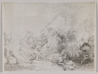 Wielkie polowanie na lwa autorstwa Rembrandt van Rijn