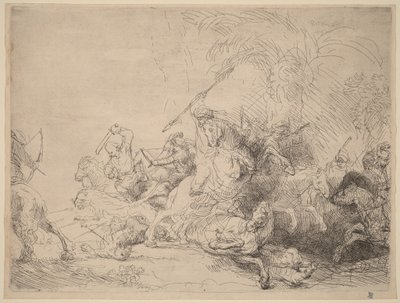 Wielkie polowanie na lwa autorstwa Rembrandt van Rijn