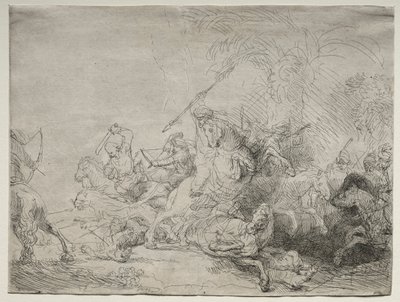 Wielkie polowanie na lwa, 1641. autorstwa Rembrandt van Rijn