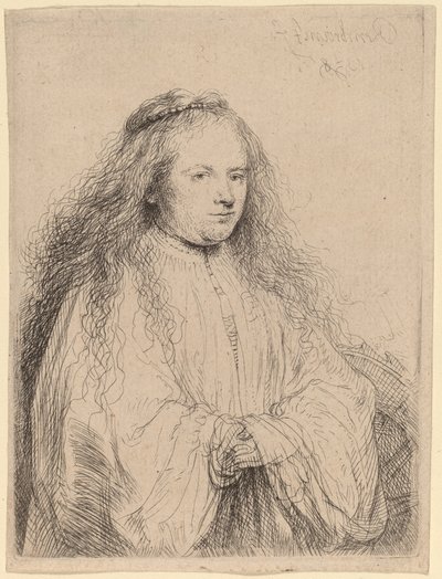 Mała żydowska panna młoda Saskia jako Święta Katarzyna, 1638. autorstwa Rembrandt van Rijn