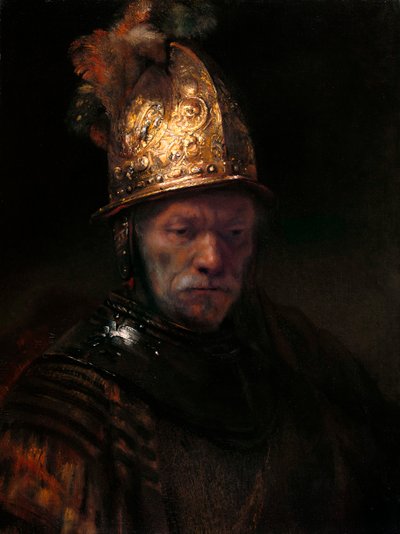Człowiek w złotym hełmie, c. 1650 autorstwa Rembrandt van Rijn