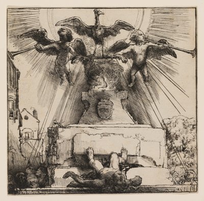 Feniks lub obalona statua autorstwa Rembrandt van Rijn