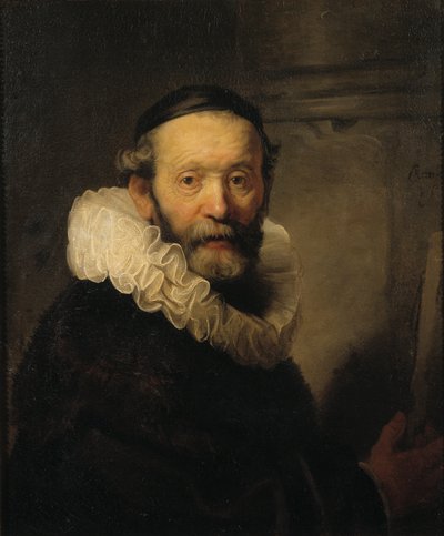 Kaznodzieja Johannes Uttenbogaert, ok. 1633 autorstwa Rembrandt van Rijn