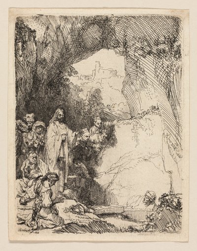 Wskrzeszenie Łazarza: mały talerz autorstwa Rembrandt van Rijn