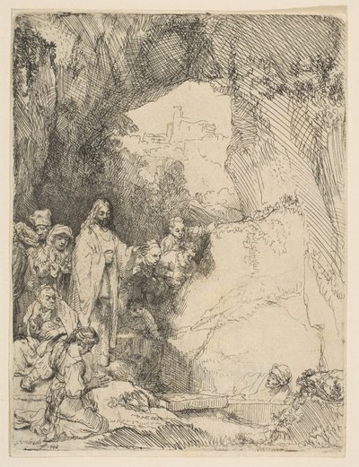 Wskrzeszenie Łazarza, mała tabliczka, 1642 r. autorstwa Rembrandt van Rijn