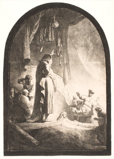 Wskrzeszenie Łazarza: większa płyta autorstwa Rembrandt van Rijn