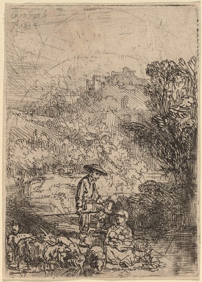 Pasterz i jego rodzina autorstwa Rembrandt van Rijn