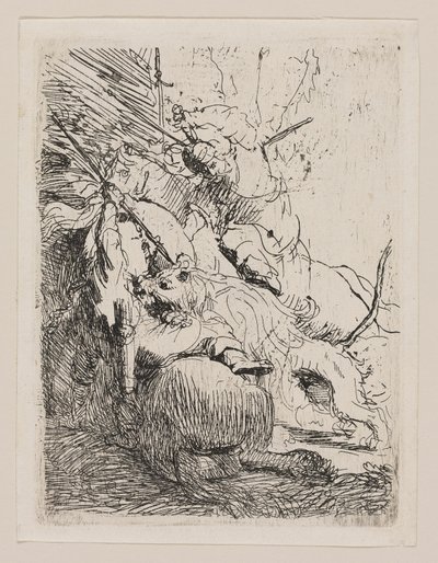 Polowanie na małe lwa (z jednym lwem) autorstwa Rembrandt van Rijn