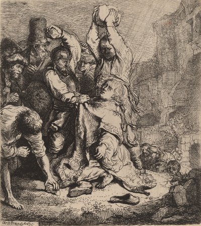 Ukamienowanie św. Szczepana, 1635. autorstwa Rembrandt van Rijn