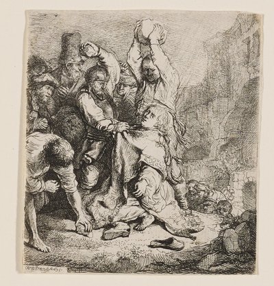 Kamienowanie św. Szczepana autorstwa Rembrandt van Rijn