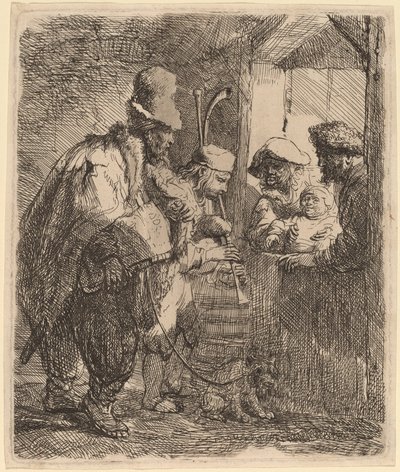 Spacerujący Muzycy autorstwa Rembrandt van Rijn