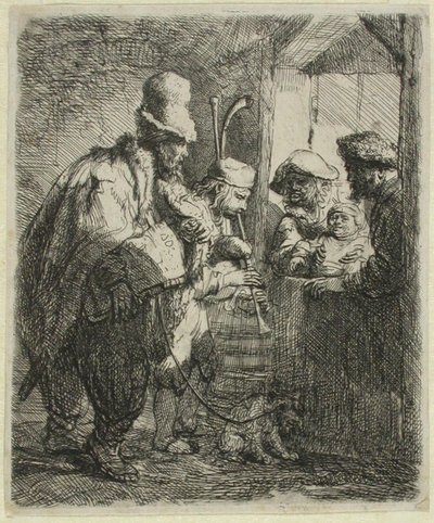 Wędrowni muzycy autorstwa Rembrandt van Rijn