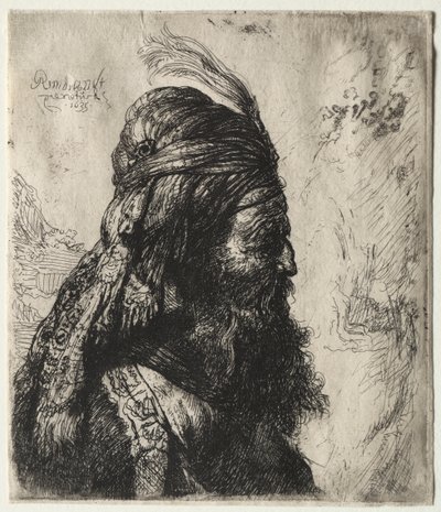 Trzecia głowa orientalna autorstwa Rembrandt van Rijn