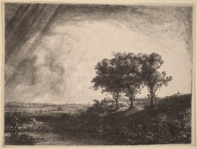 Trzy drzewa autorstwa Rembrandt van Rijn