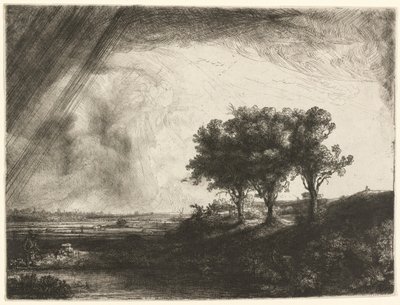 Trzy drzewa autorstwa Rembrandt van Rijn