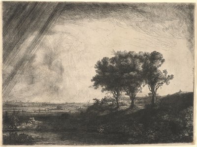 Trzy drzewa autorstwa Rembrandt van Rijn