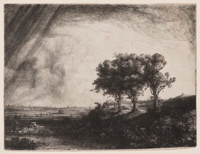 Trzy drzewa autorstwa Rembrandt van Rijn