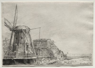 Wiatrak, 1641. autorstwa Rembrandt van Rijn