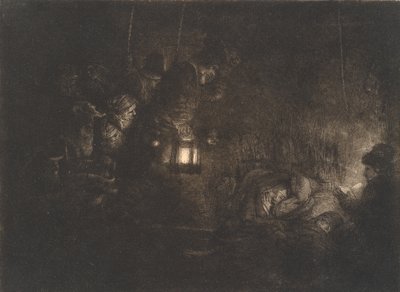 Adoracja pasterzy: kawałek na noc autorstwa Rembrandt van Rijn