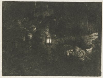 Adoracja pasterzy: kawałek na noc autorstwa Rembrandt van Rijn