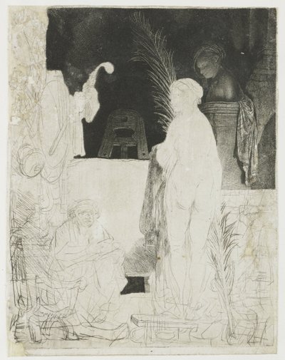 Artysta rysujący z modelu autorstwa Rembrandt van Rijn