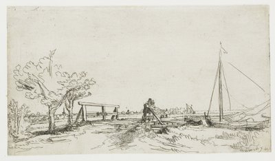 Most w Klein Kostverloren na Amstel autorstwa Rembrandt van Rijn