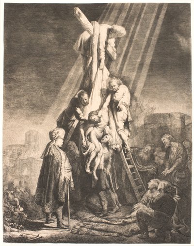 Zejście z krzyża: druga płyta autorstwa Rembrandt van Rijn