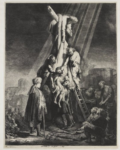 Zejście z krzyża: druga płyta autorstwa Rembrandt van Rijn