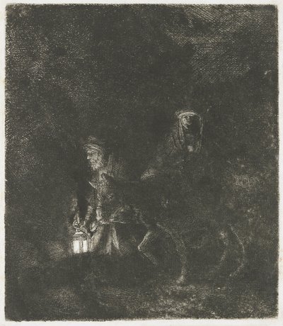 Lot do Egiptu: nocny kawałek autorstwa Rembrandt van Rijn