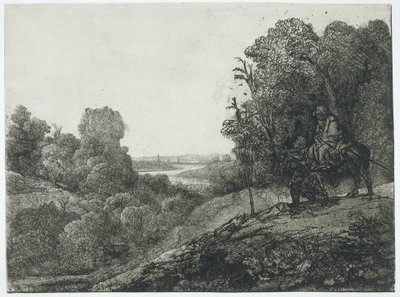 Ucieczka do Egiptu: przerobiona rycina autorstwa Seghersa autorstwa Rembrandt van Rijn