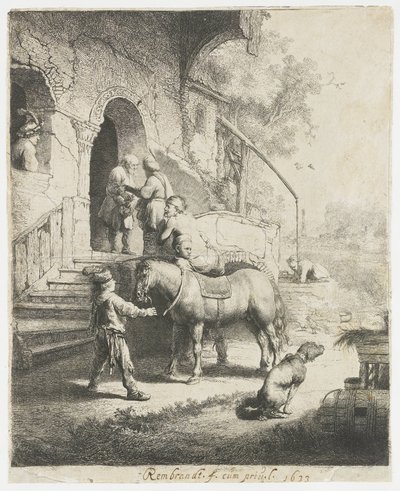 Dobry Samarytanin autorstwa Rembrandt van Rijn